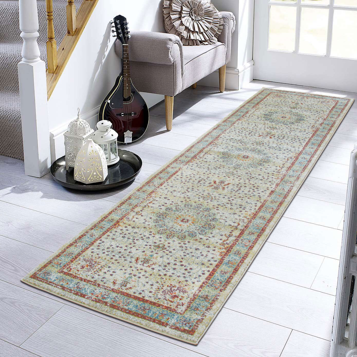 Large View Messi Turquoise Overdyed Rug