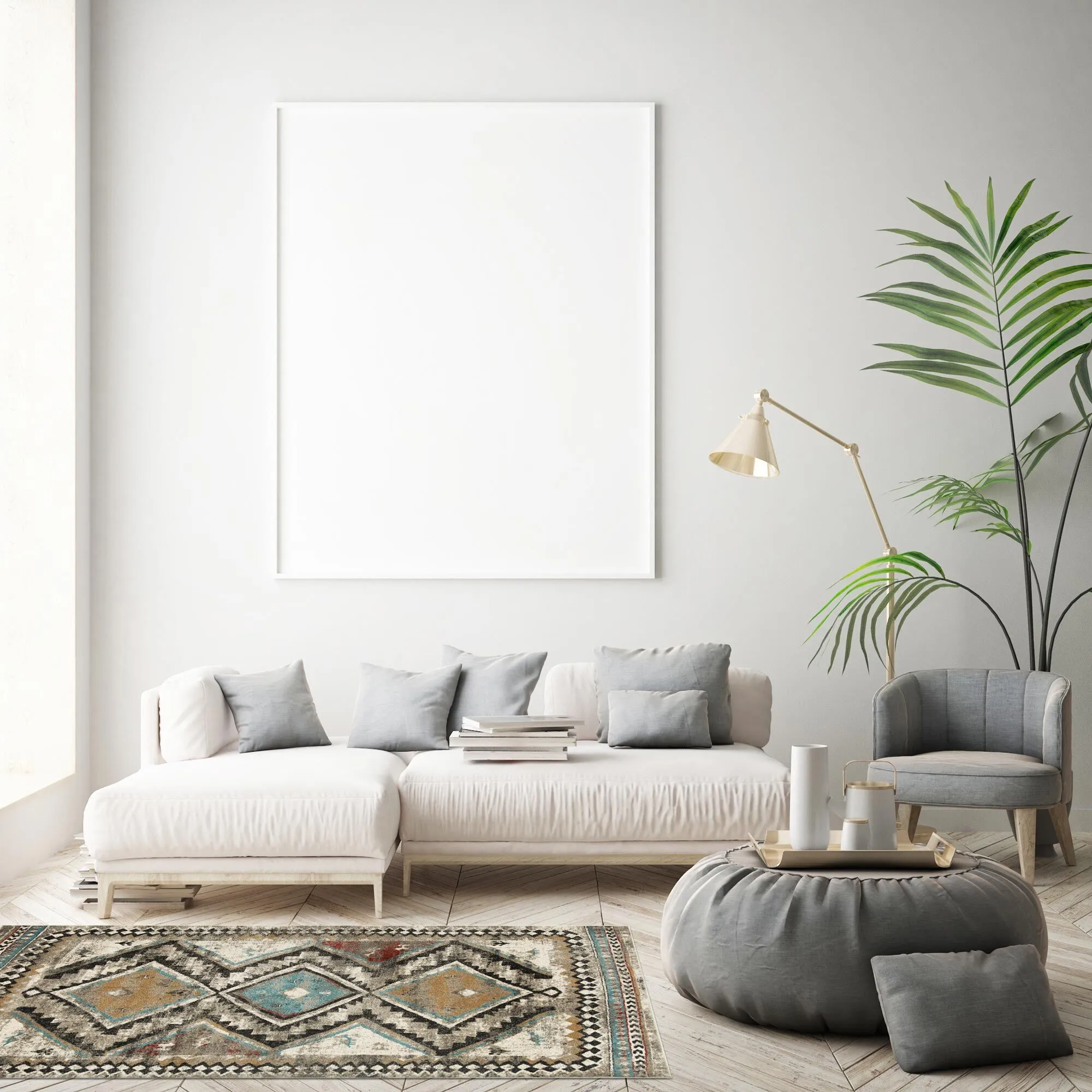 Large View Mobi Geometric Tribal Rug