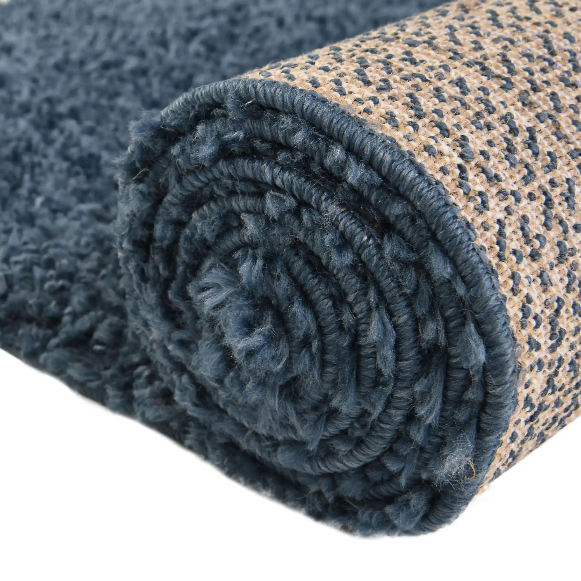 Large View Monty Plain Blue Thick Shaggy Rug