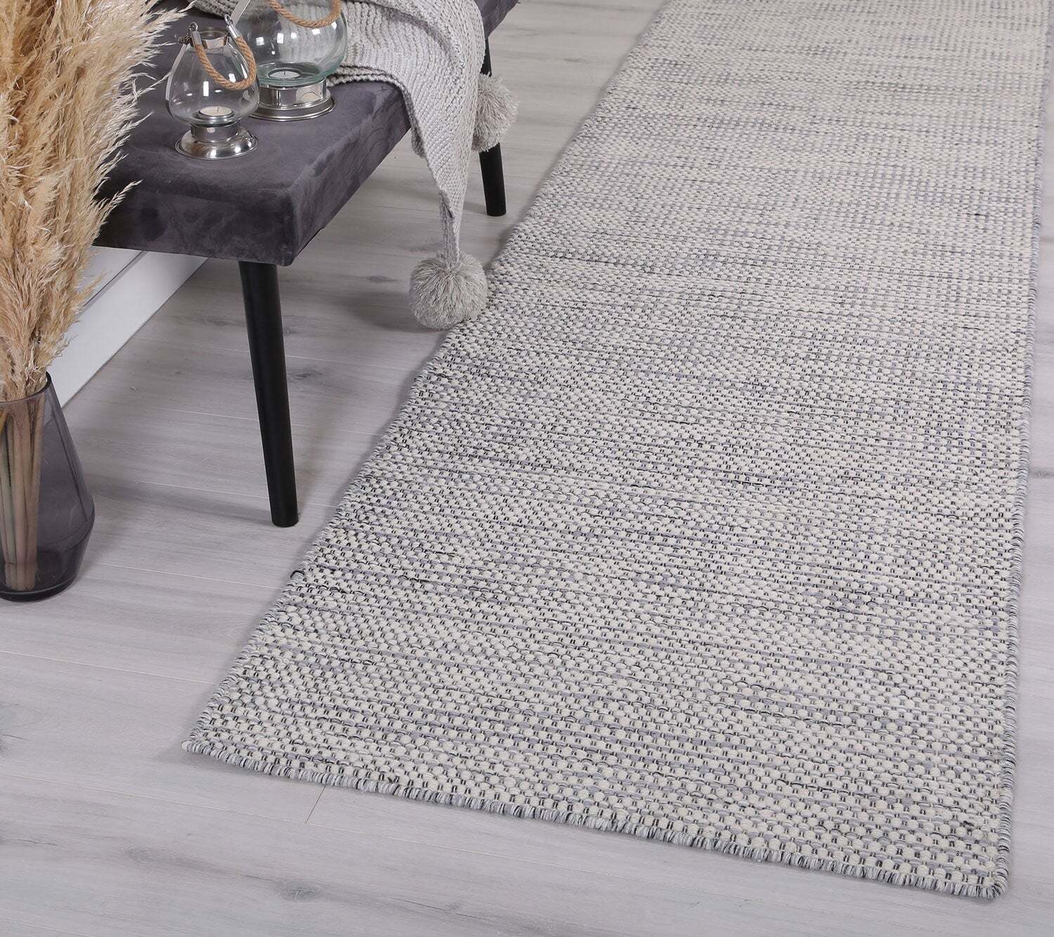 Natura Grey Wool Flatweave Rug