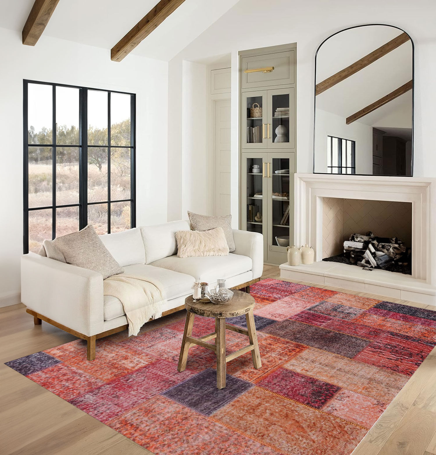 Large View Noble Traditional Patchwork Rug