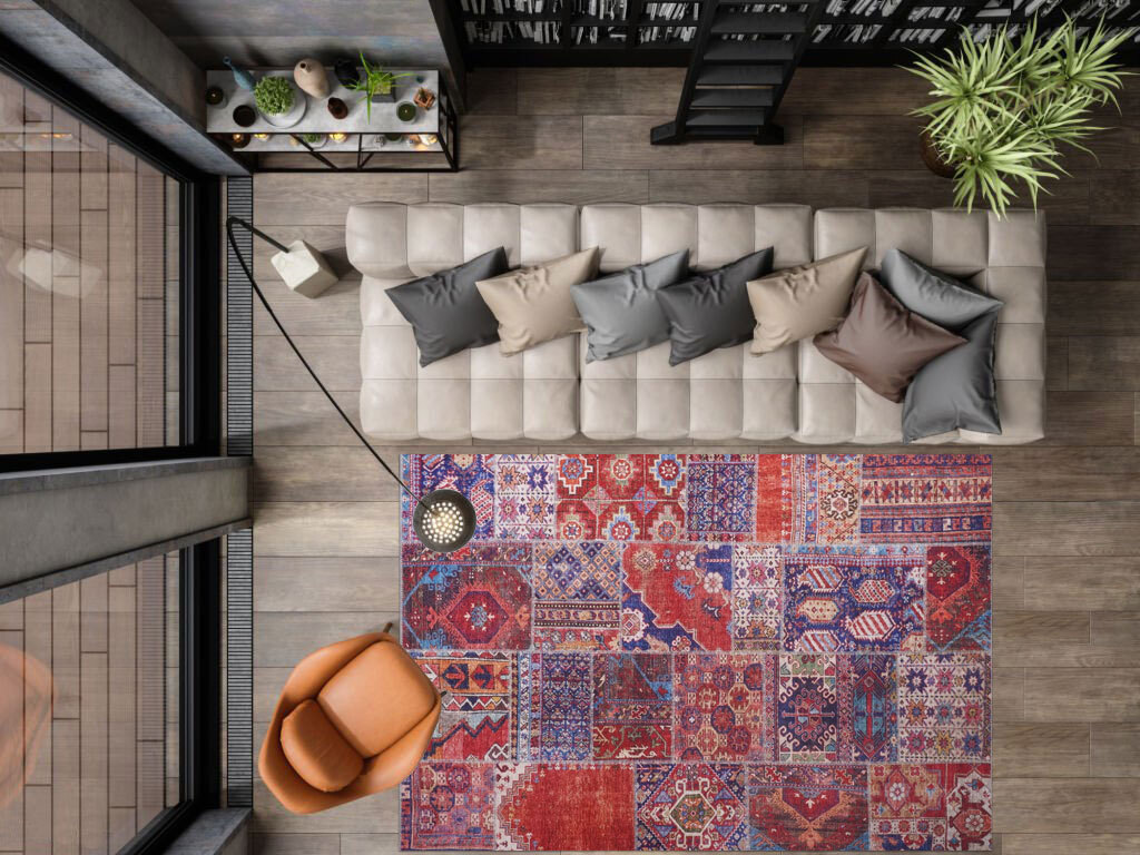 Large View Noble Traditional Patchwork Rug