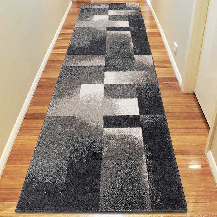 Large View Orel Grey Square Pattern Rug