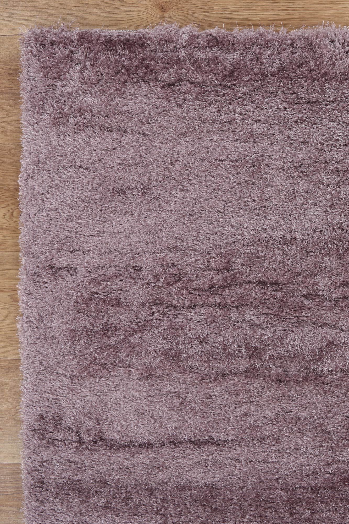 Large View Palace Plain Purple Shaggy Rug