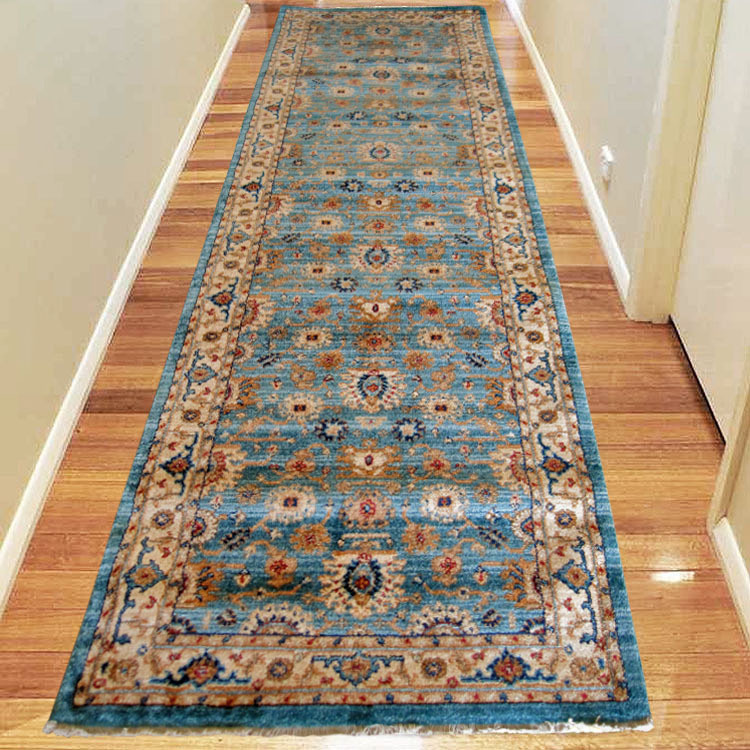 Large View Parker Blue Traditional Floral Rug