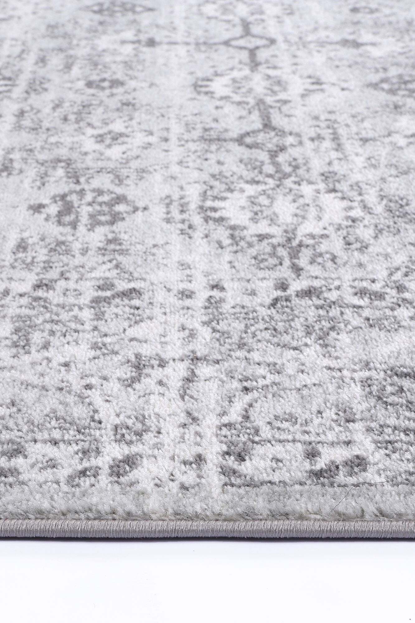 Large View Peri Grey Traditional Border Rug