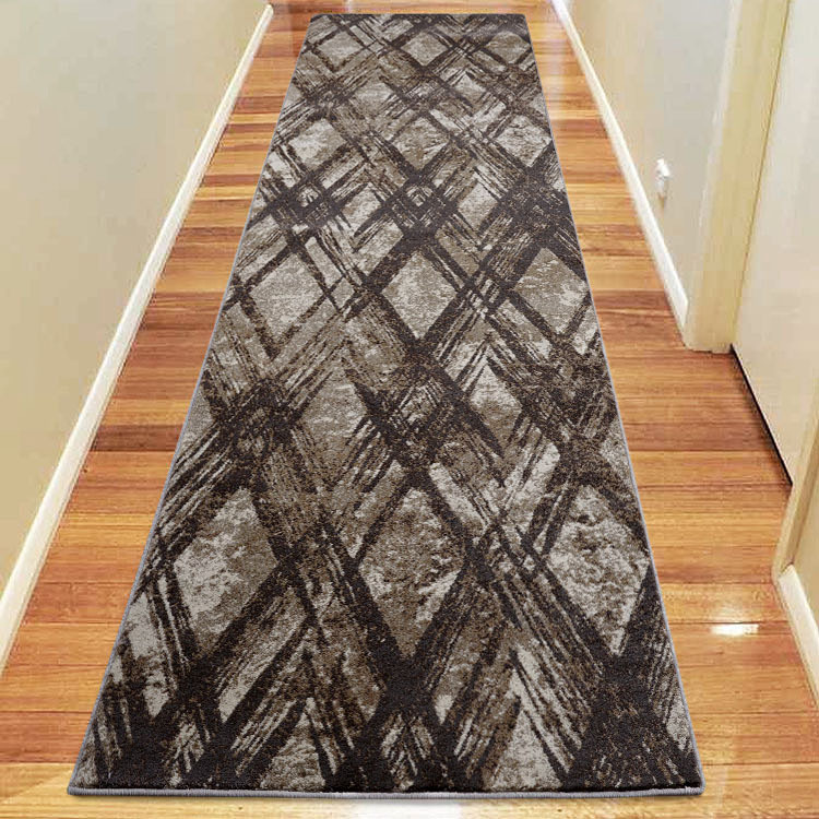 Large View Sade Brown Trellis Pattern Rug