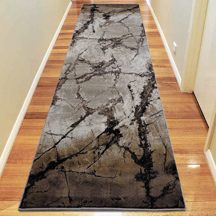 Large View Sade Brown Marble Pattern Rug