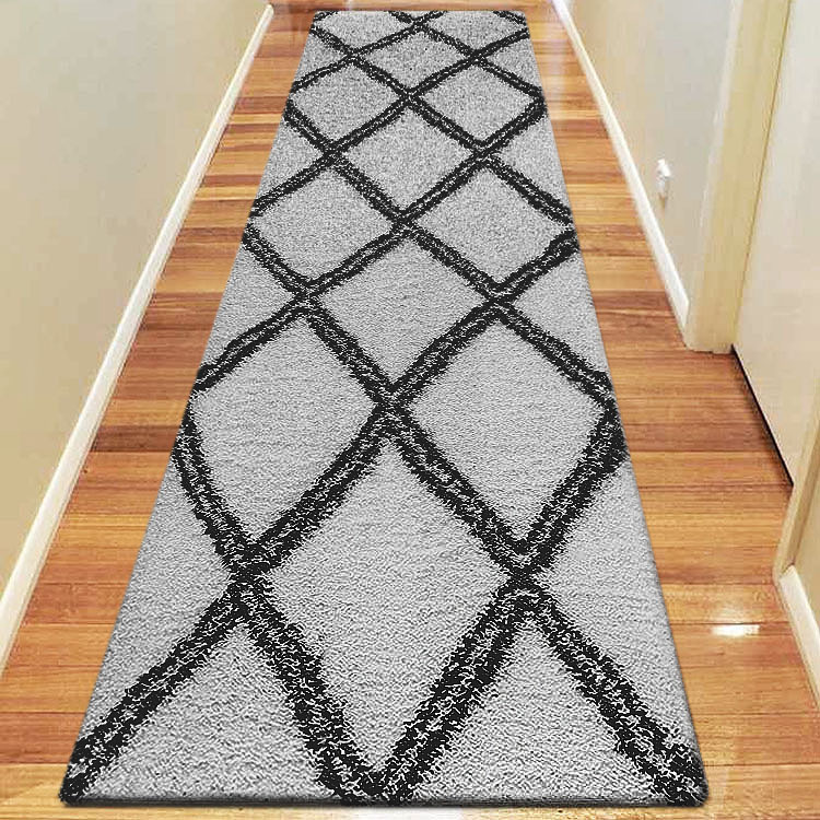 Large View Salem Grey Moroccan Shaggy Rug