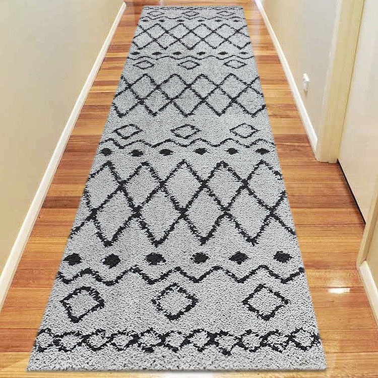 Large View Salem Grey Moroccan Shaggy Rug
