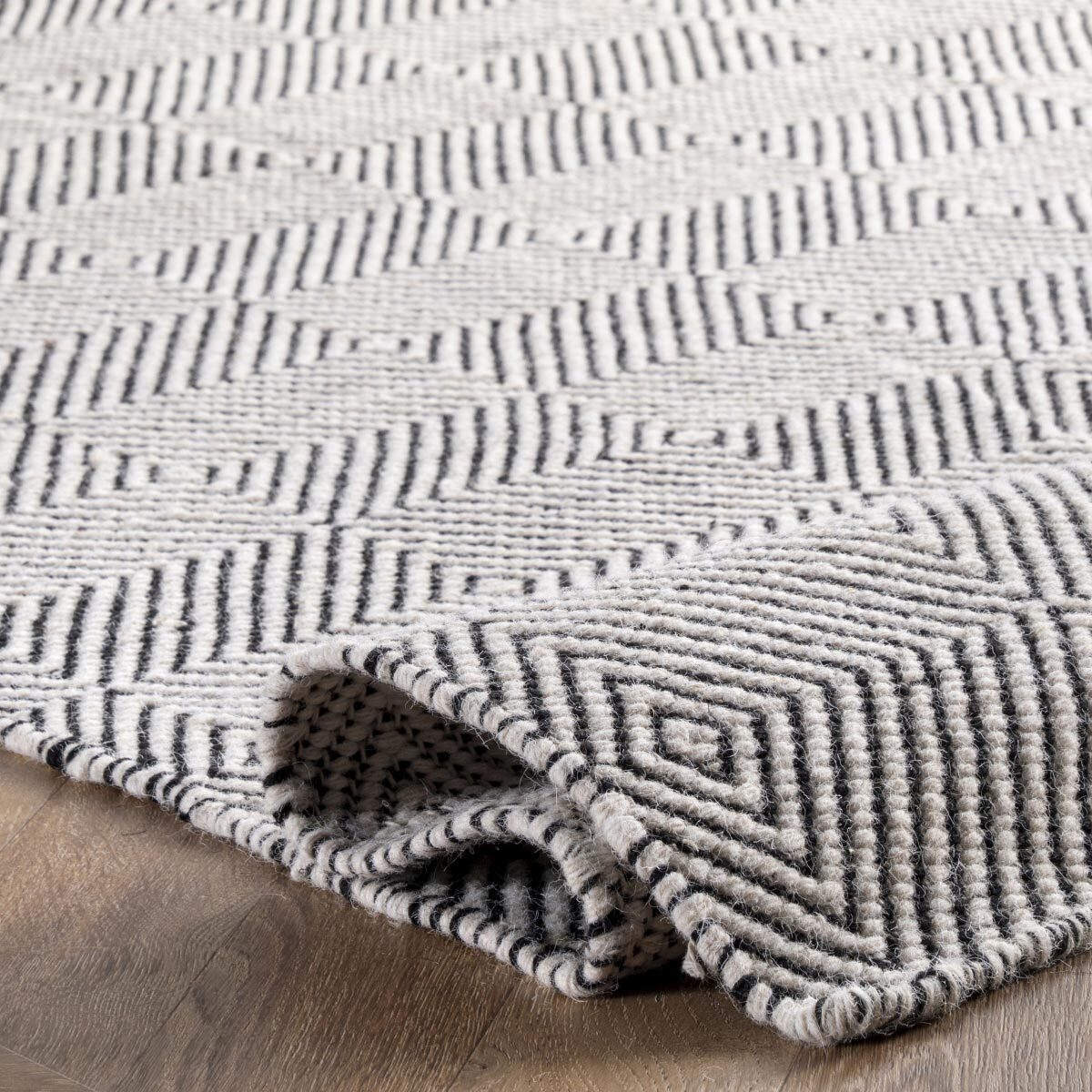Large View Scandi Ivory Flatweave Wool Rug