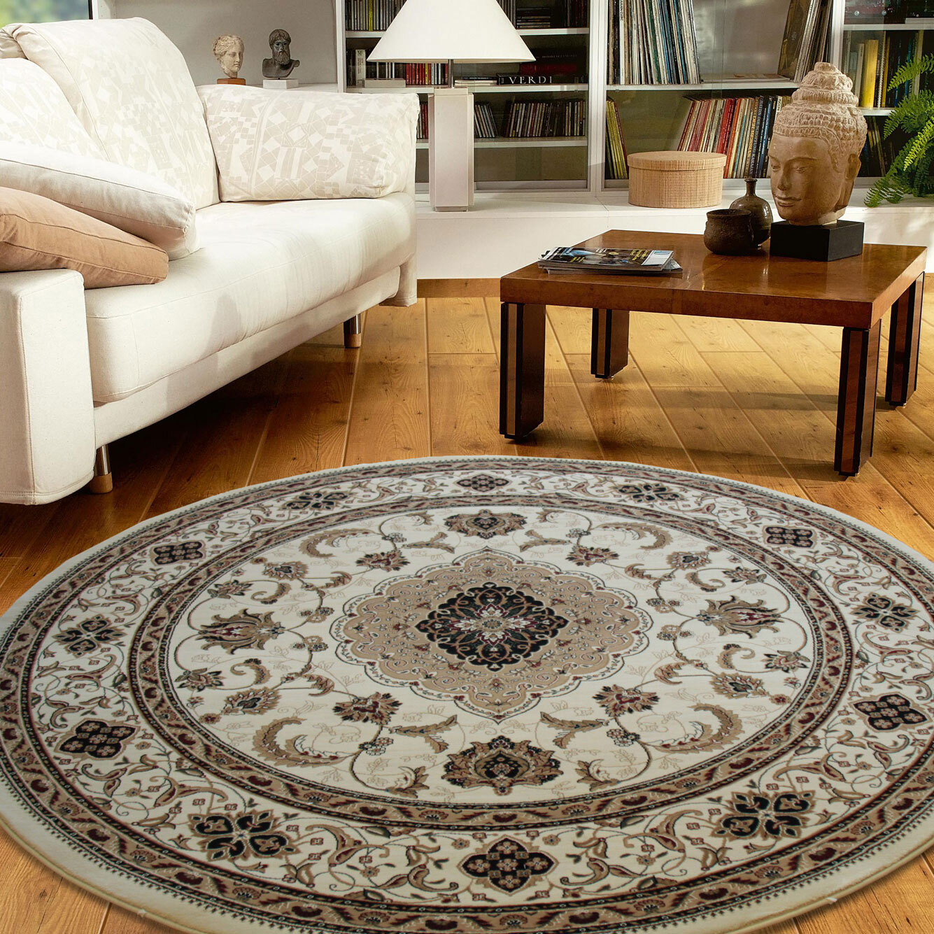 Large View Star Classic Round Rug