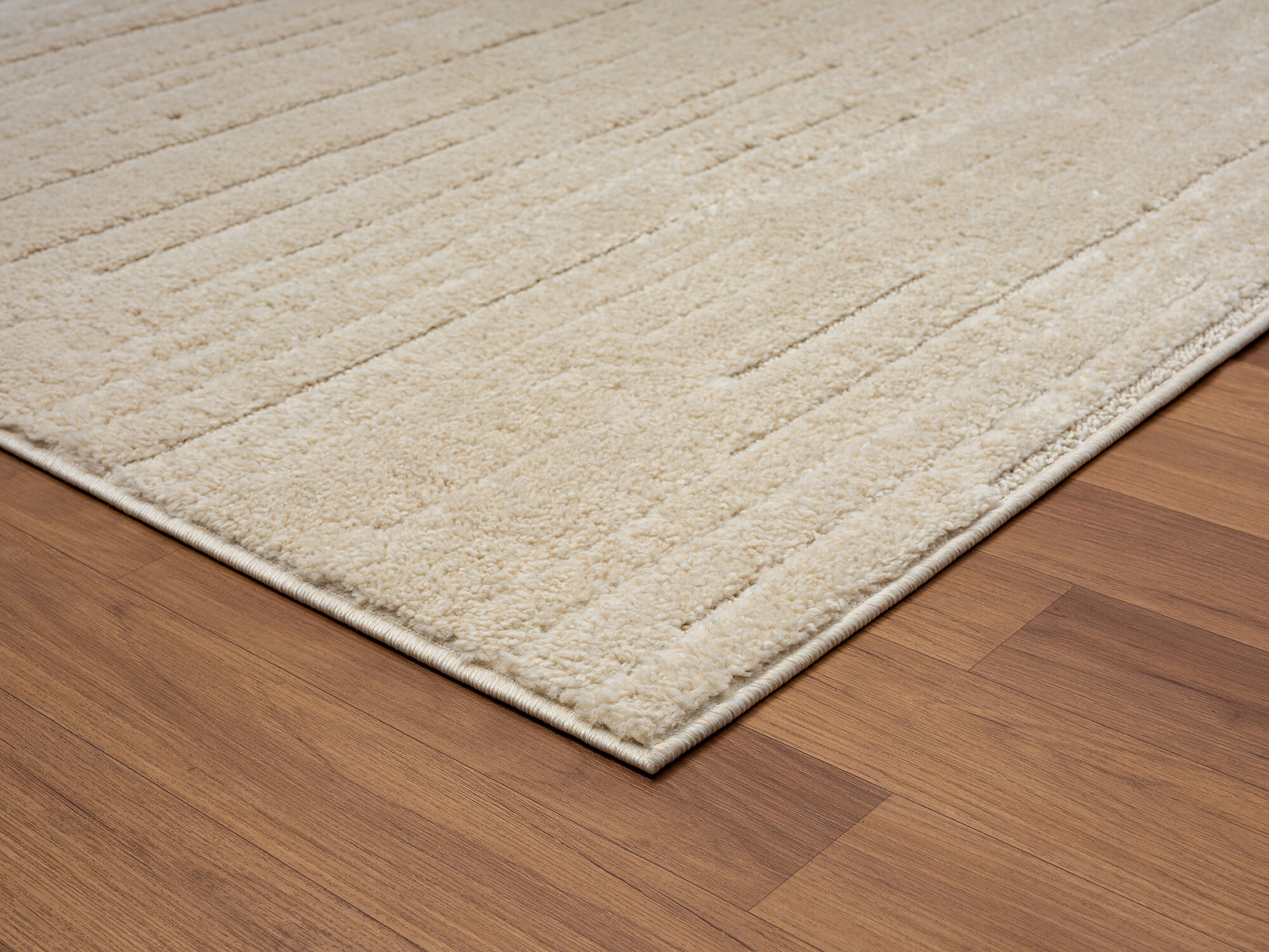 Large View Serenade Beige Striped Rug