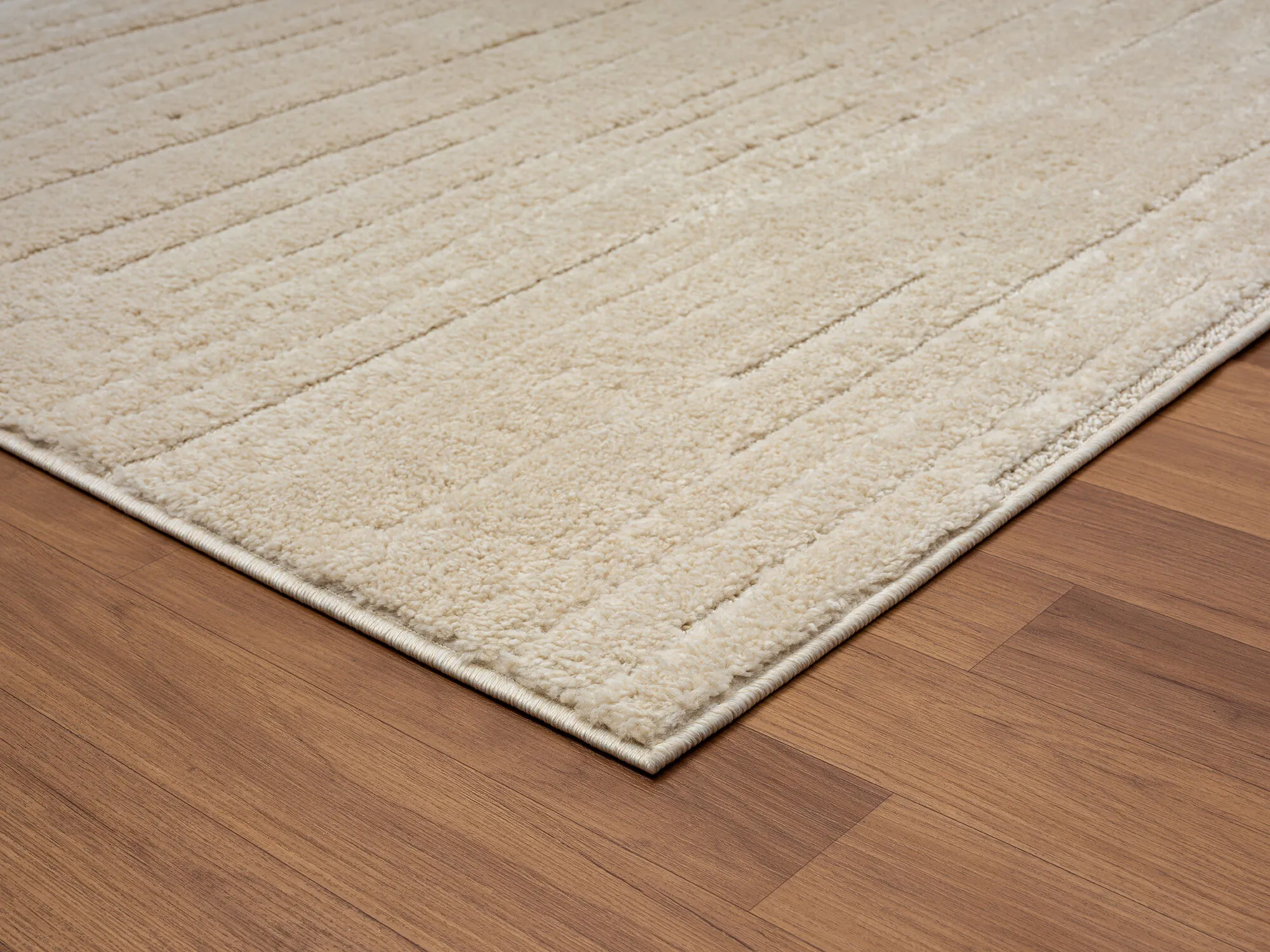 Large View Serenade Beige Striped Rug
