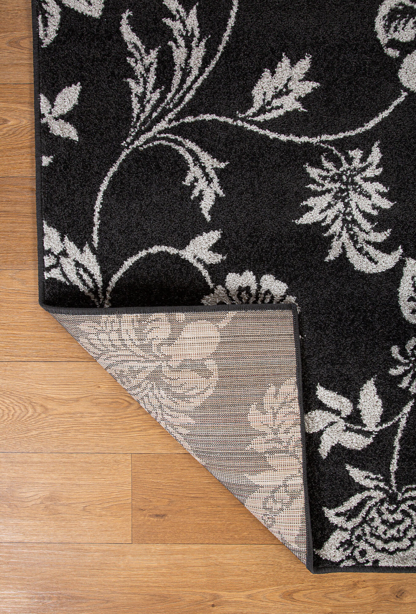 Large View Sandy Contemporary Floral Rug