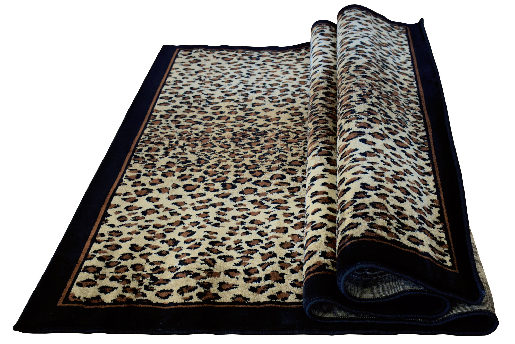 Large View Safari Leopard Animal Print Rug