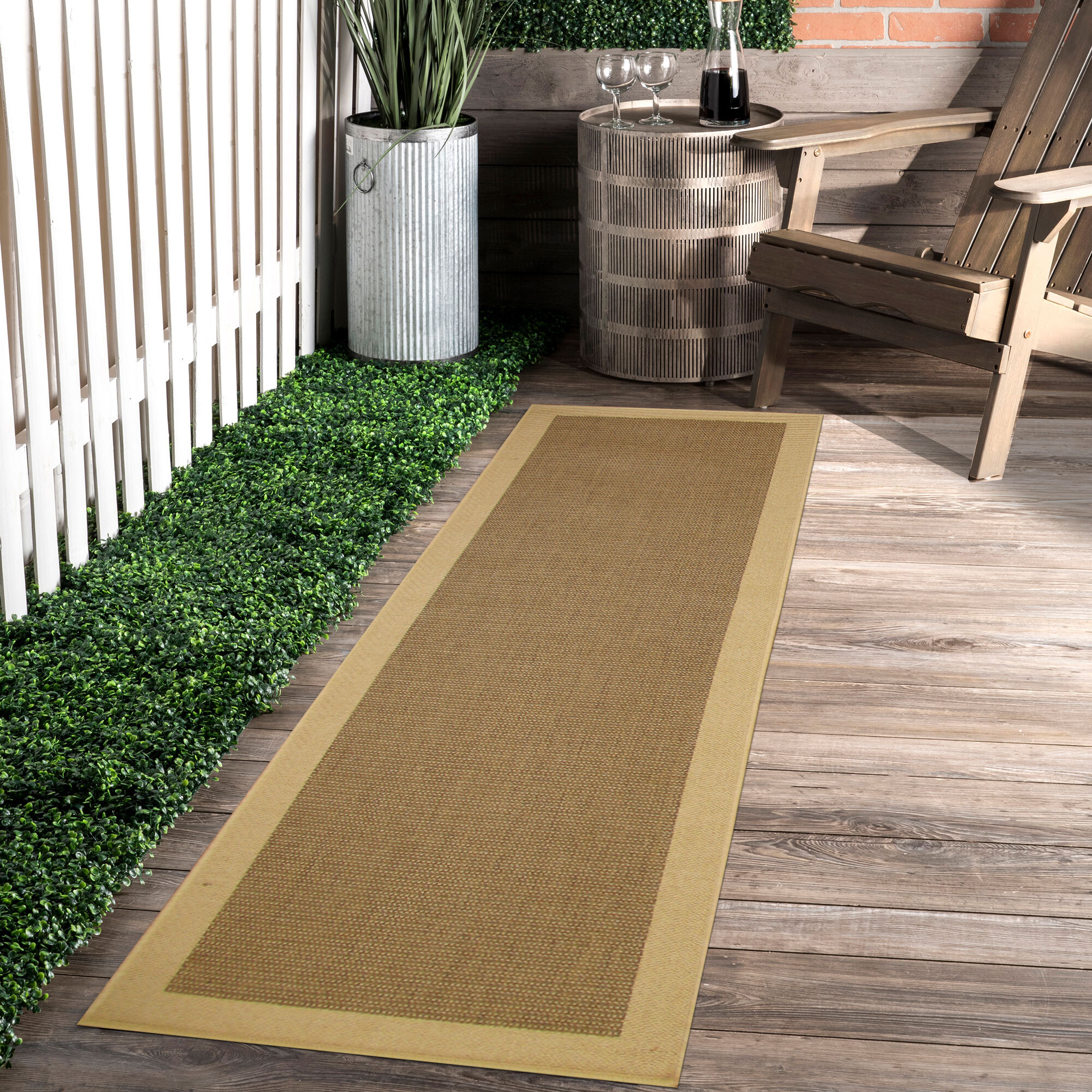 Large View Sama Indoor Outdoor Border Rug