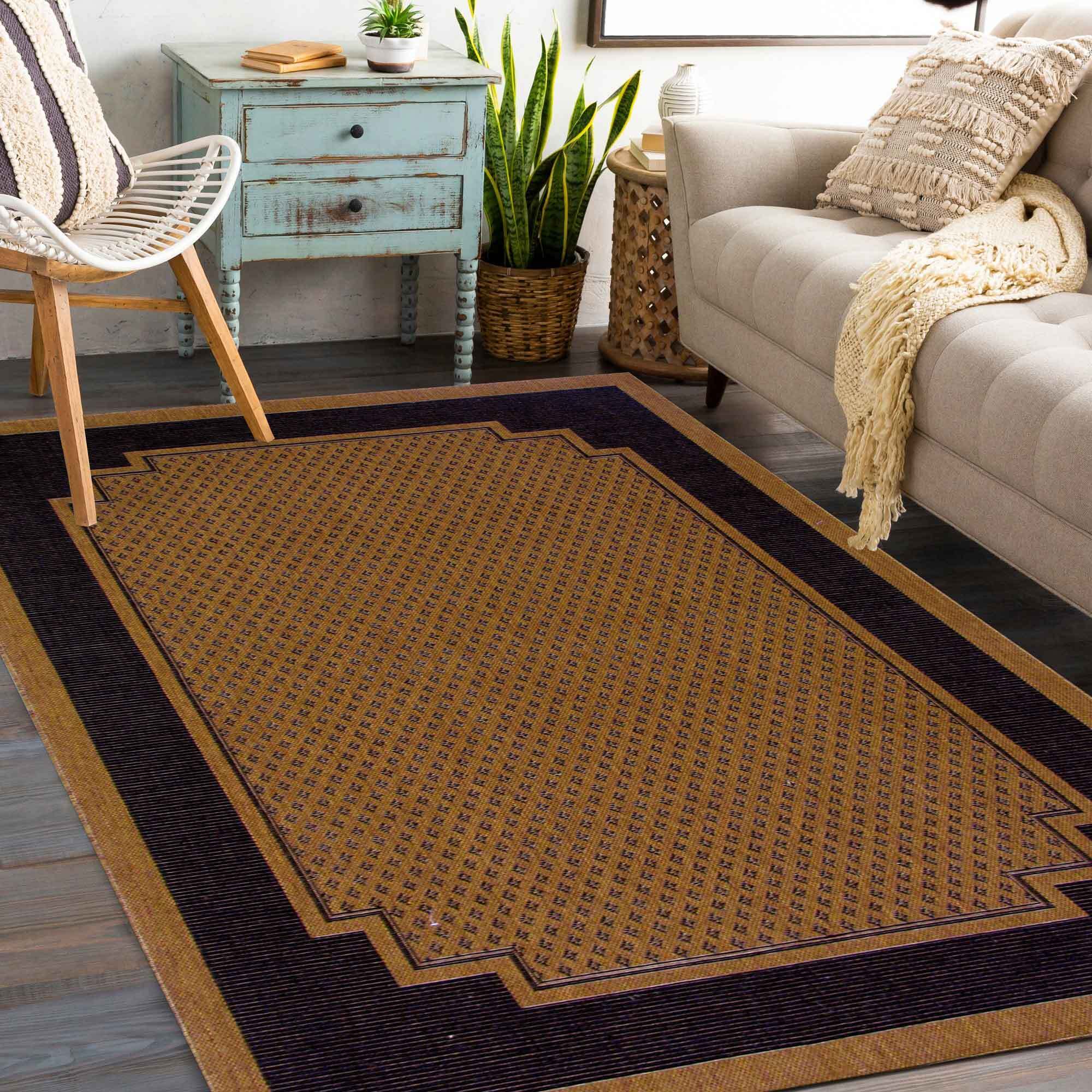 Large View Storm Flatweave Border Rug