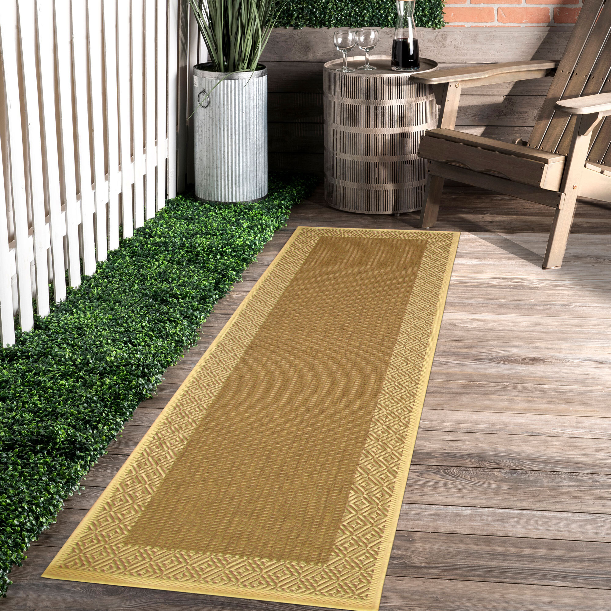 Large View Sama Flatweave Border Rug