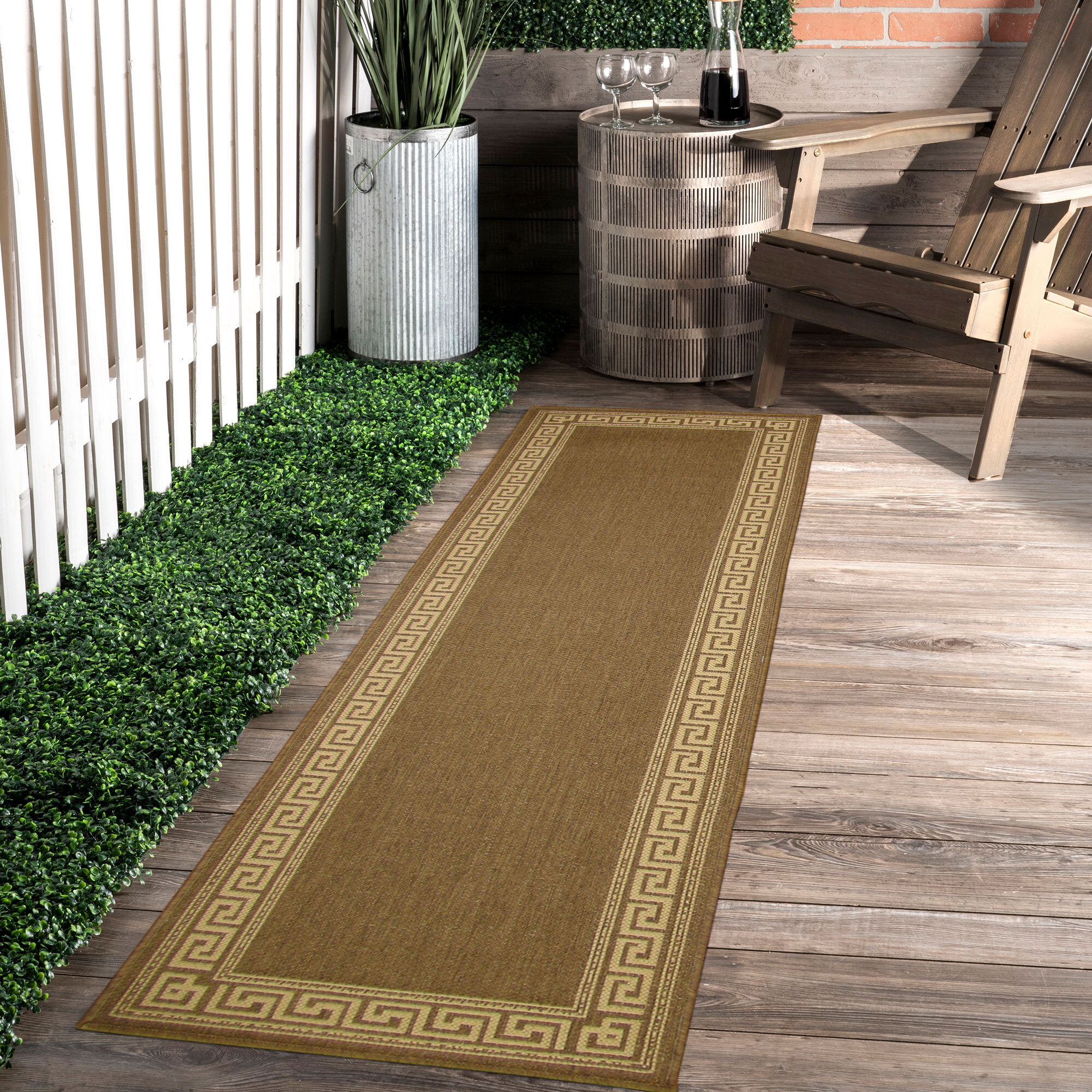 Large View Sama Greek Key Flatweave Rug