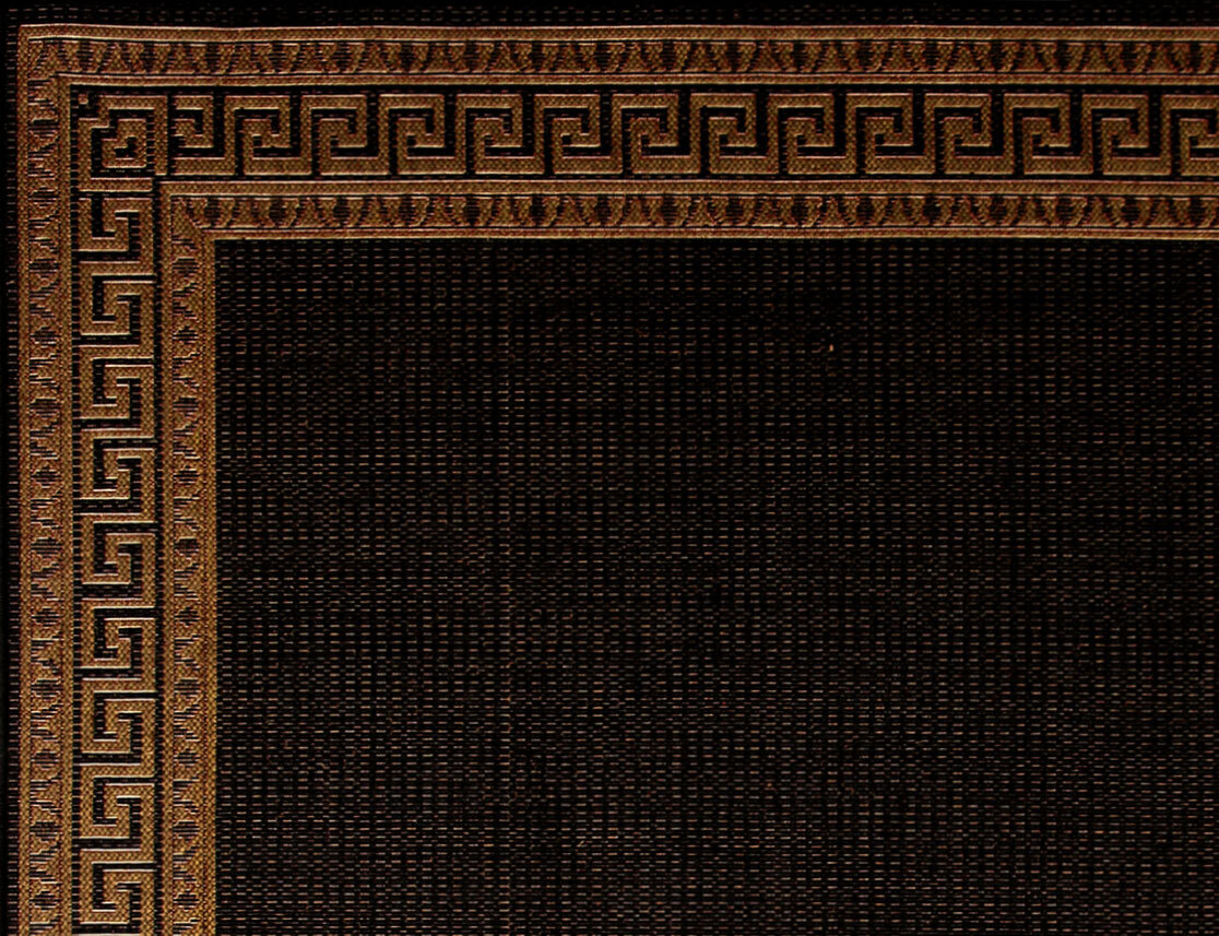 Large View Storm Black Greek Key Border Rug