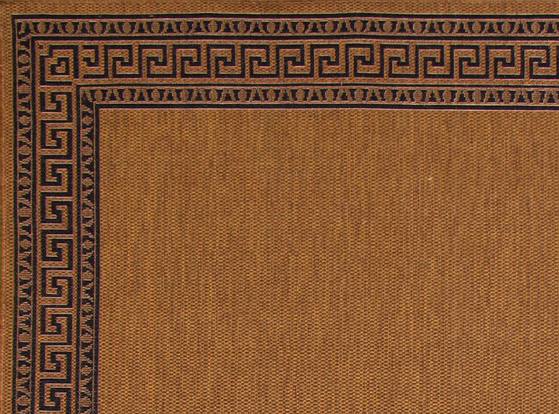 Storm Tan Greek Key Border Rug