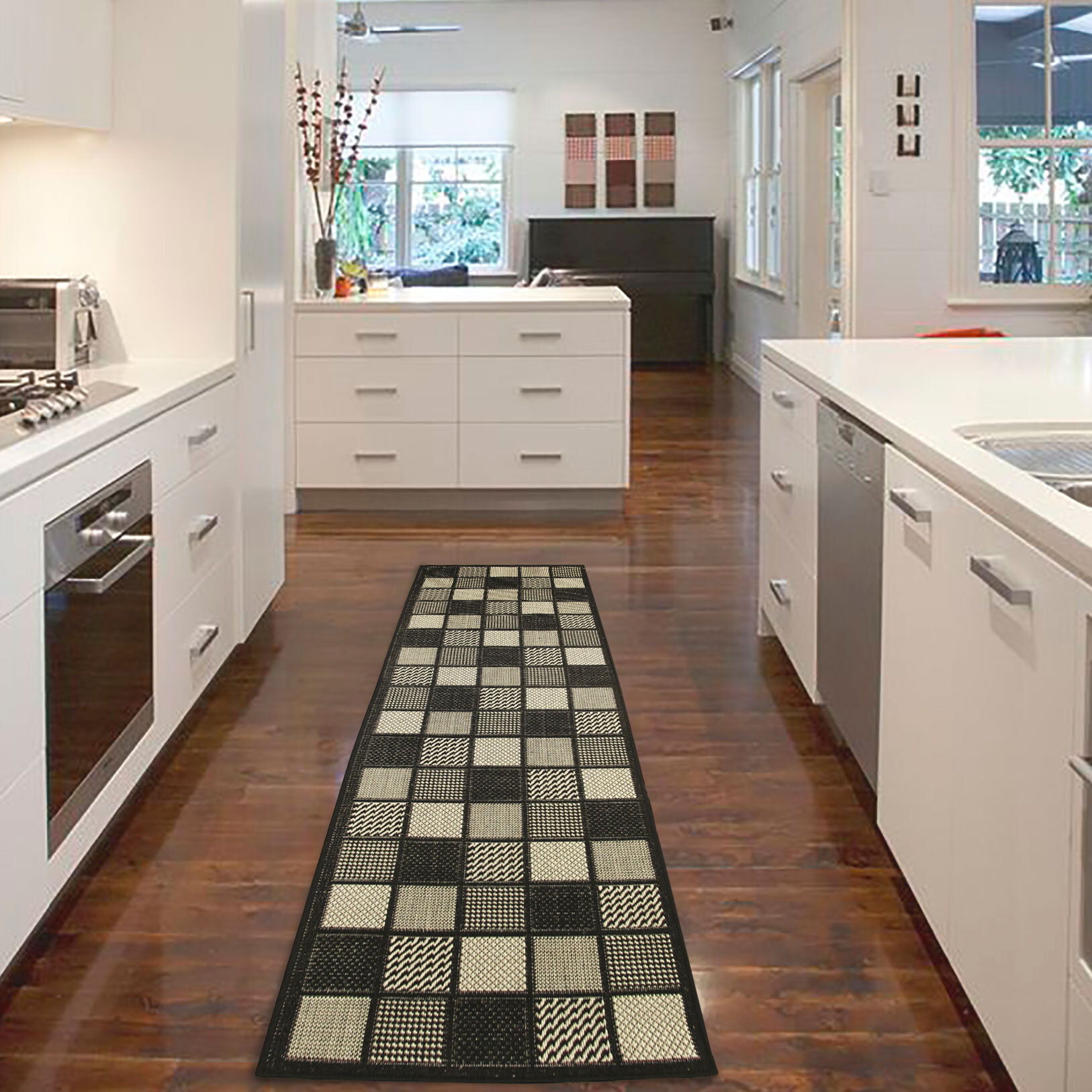 Large View Storm Flatweave Geometric Rug