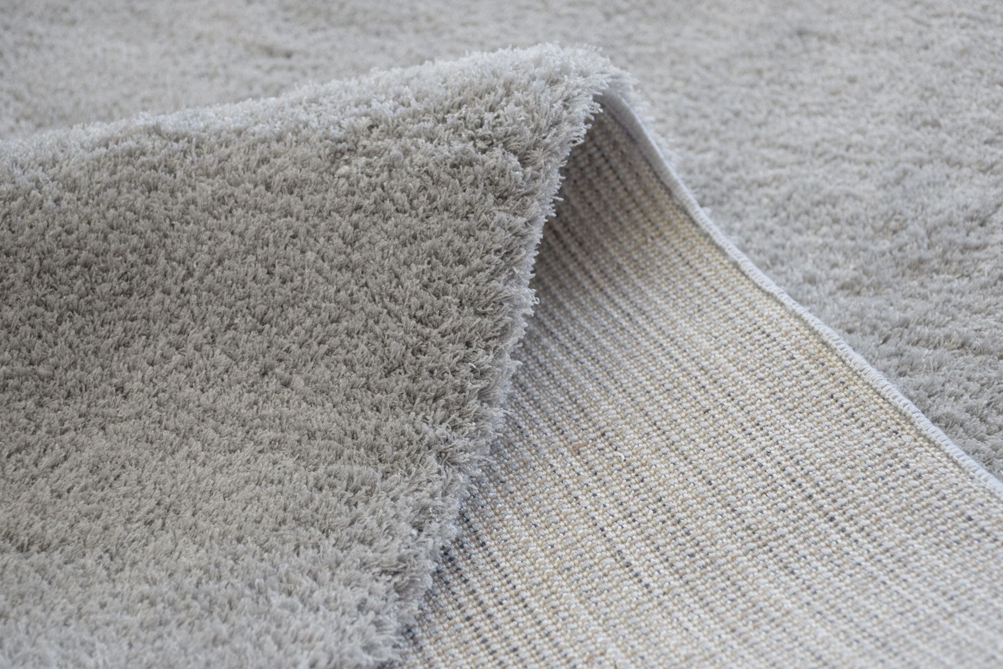 Large View Soft Plain Grey Thick Shaggy Rug