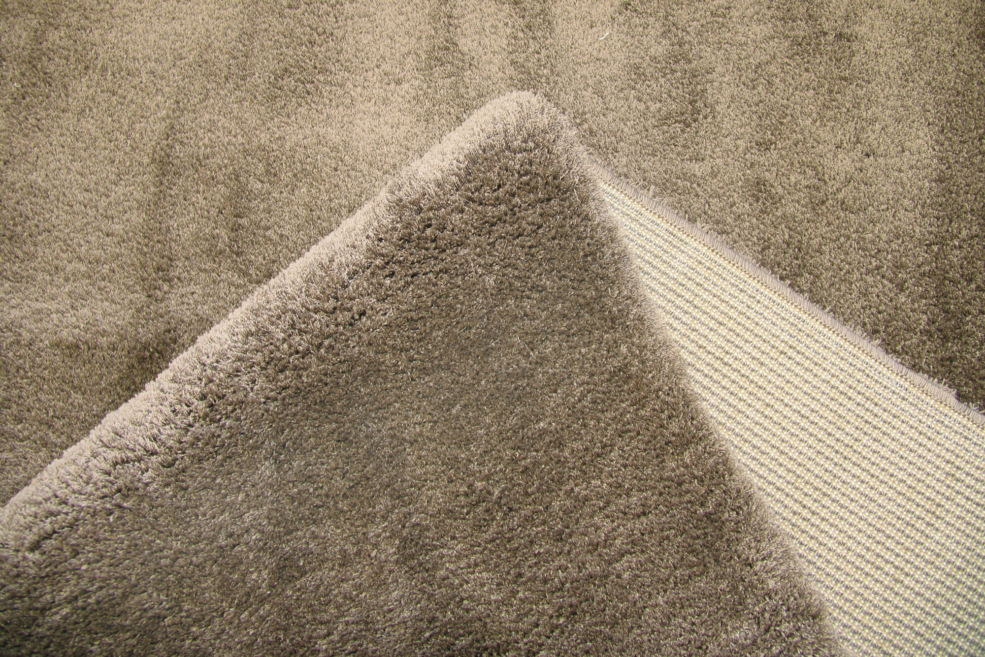 Large View Soft Plain Brown Thick Shaggy Rug