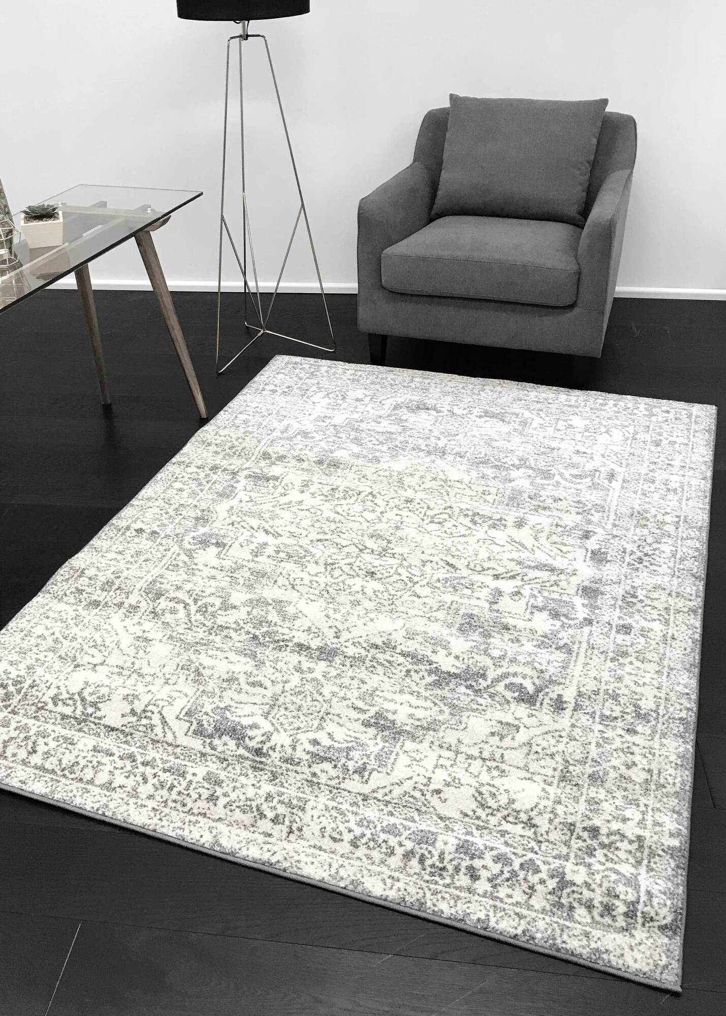 Sophia Medallion Rug Grey Rugs Afterpay & Zippay