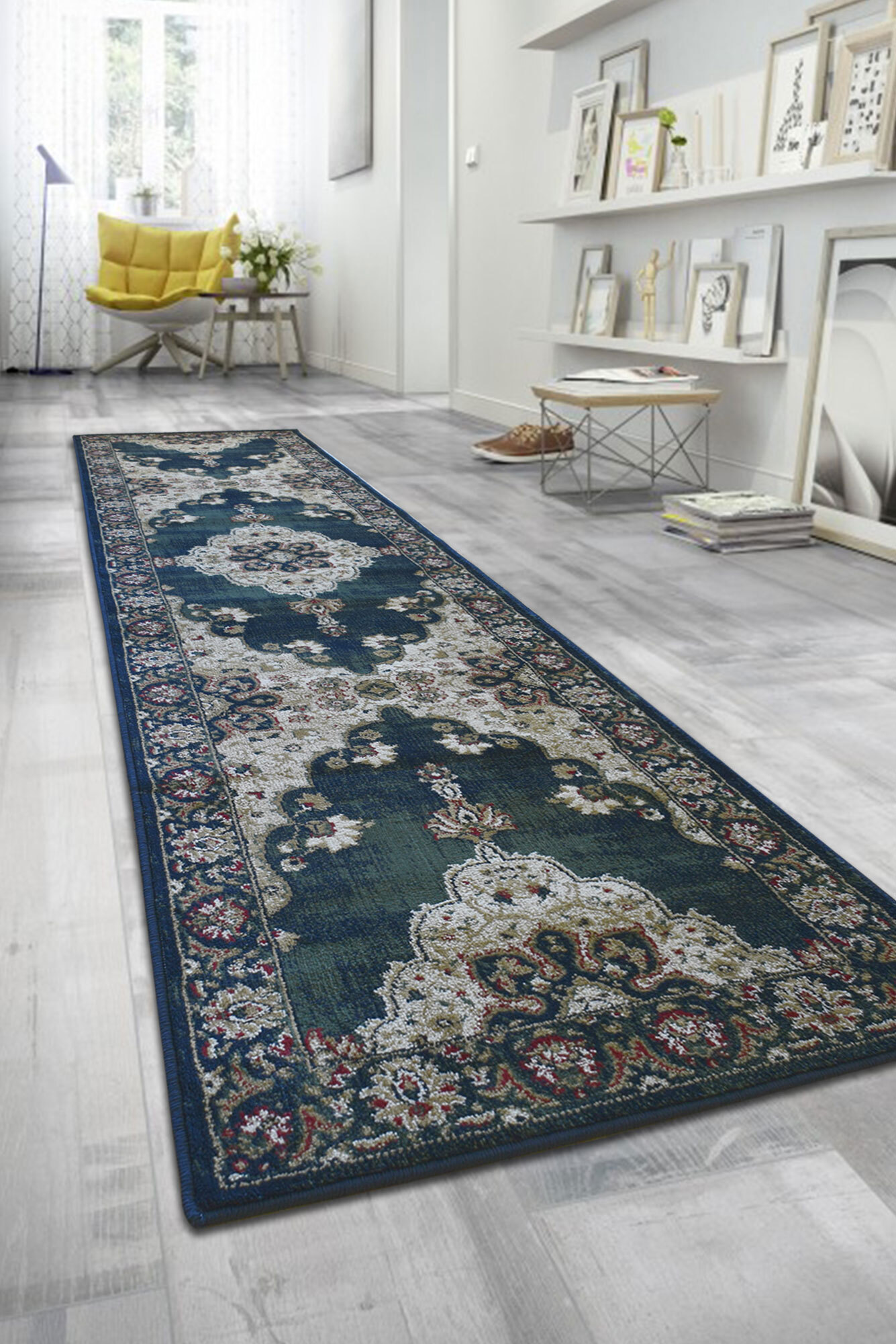 Large View Sydney Blue Classic Medallion Rug