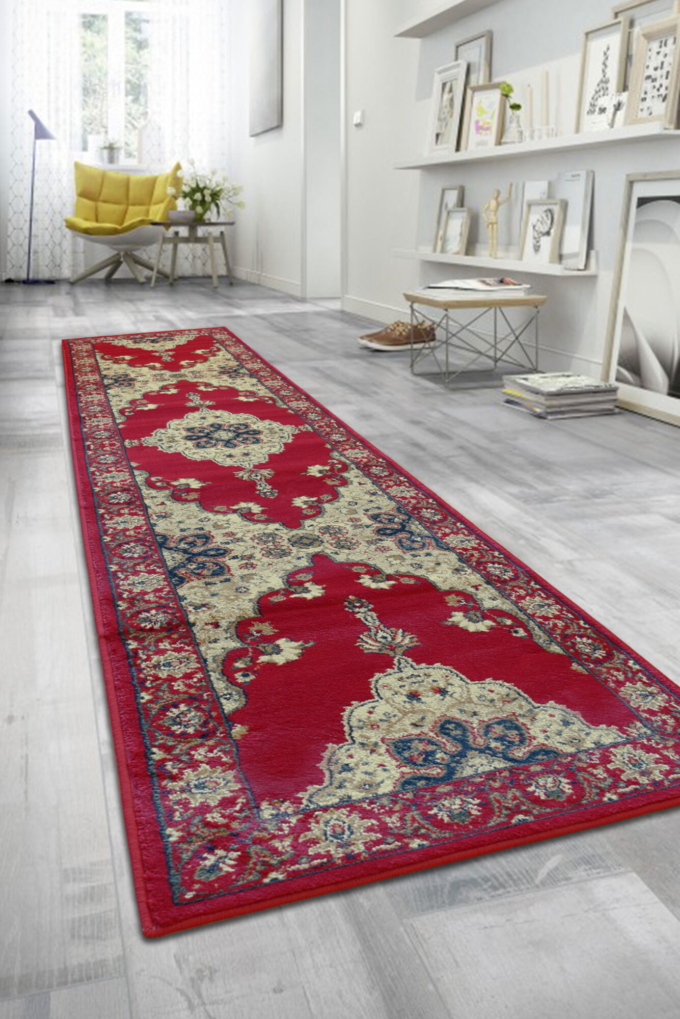 Large View Sydney Red Classic Medallion Rug