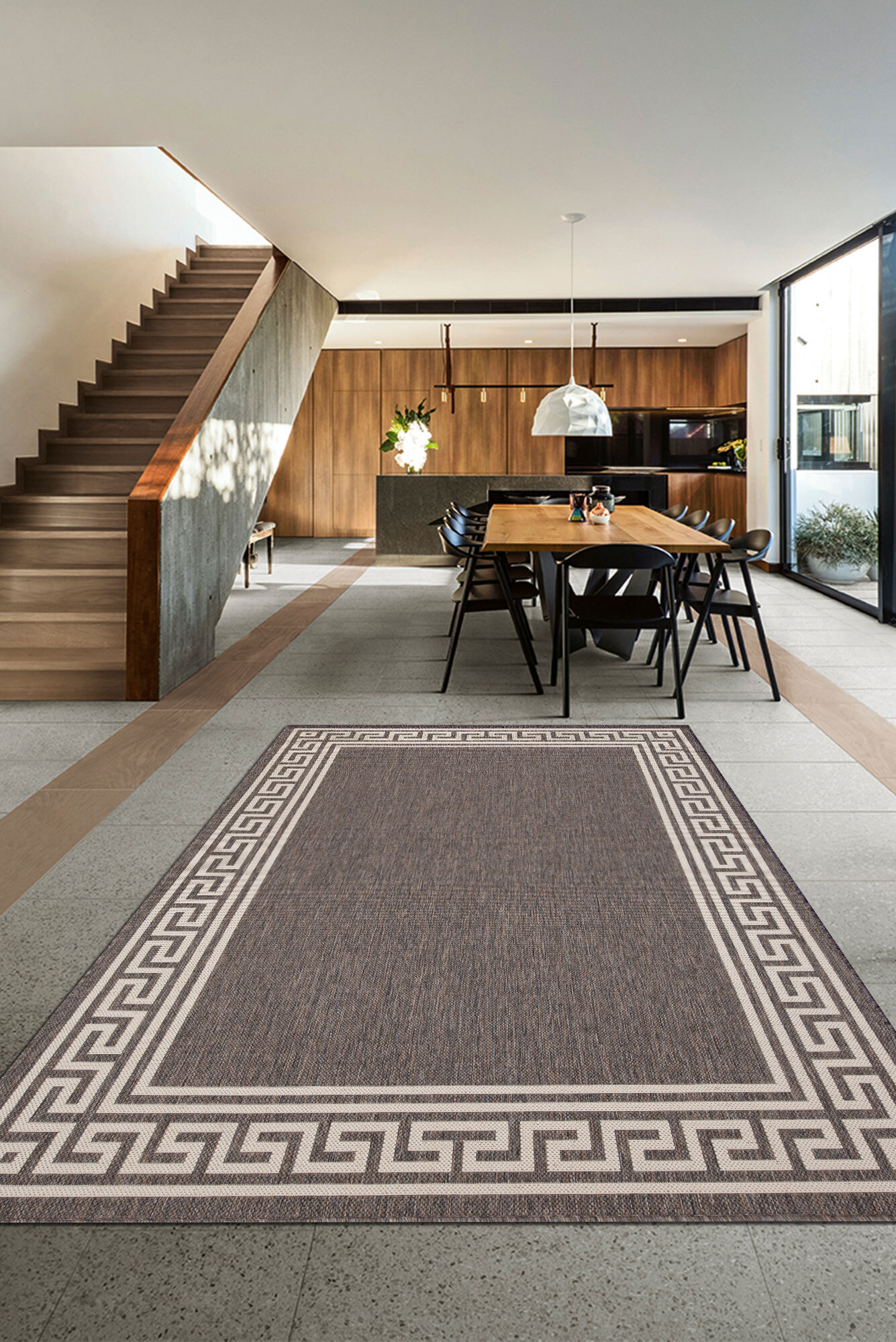 Large View Soleil Greek Key Flatweave Rug