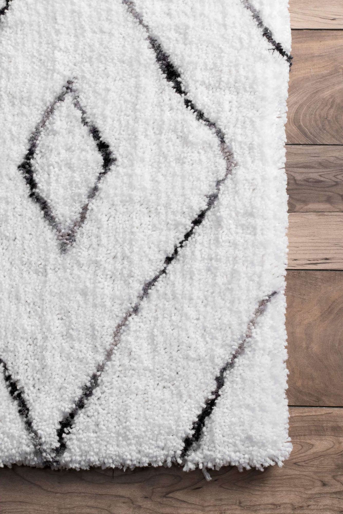 Large View Symphony Moroccan White Shag Rug
