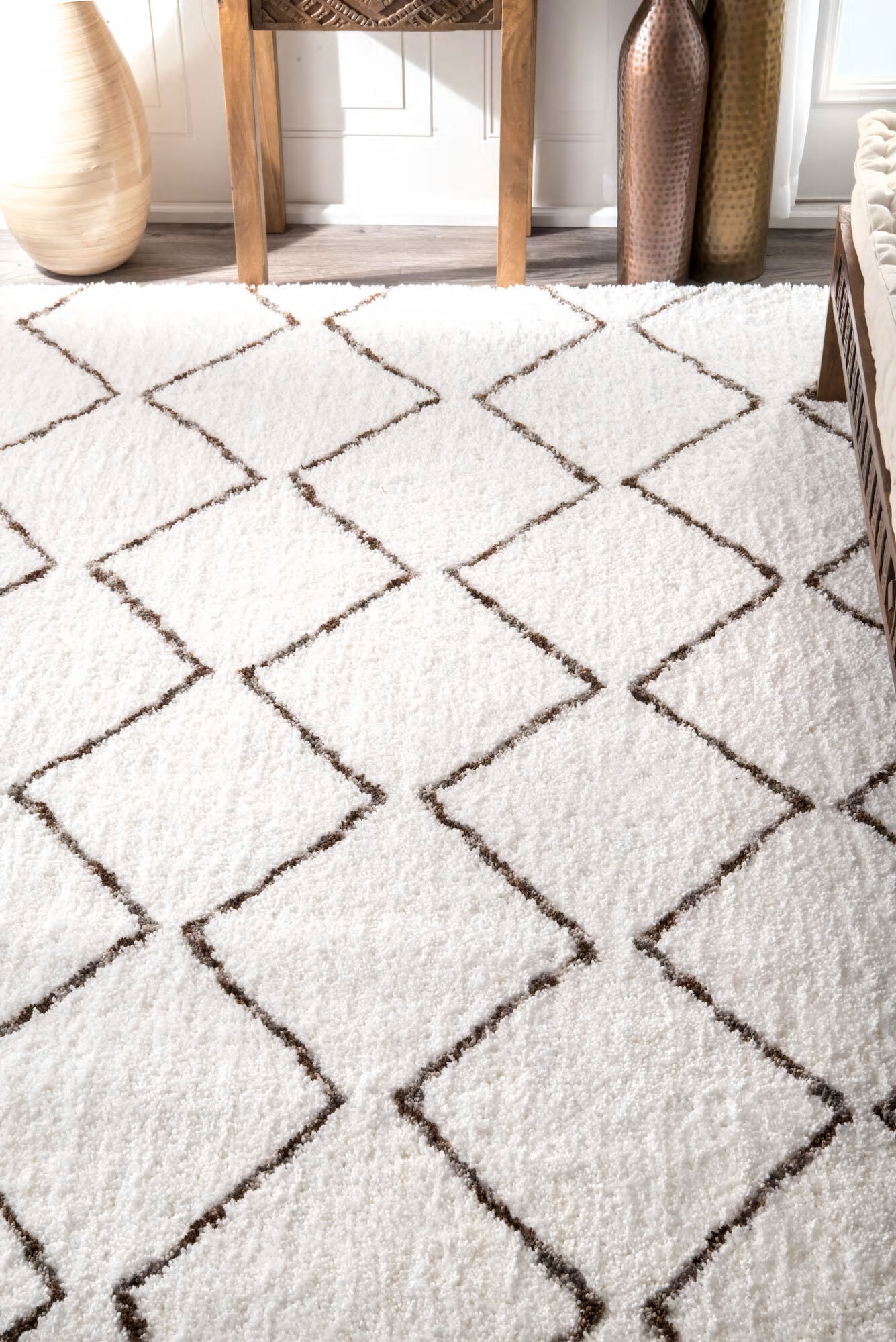 Large View Symphony Trellis Shaggy Rug