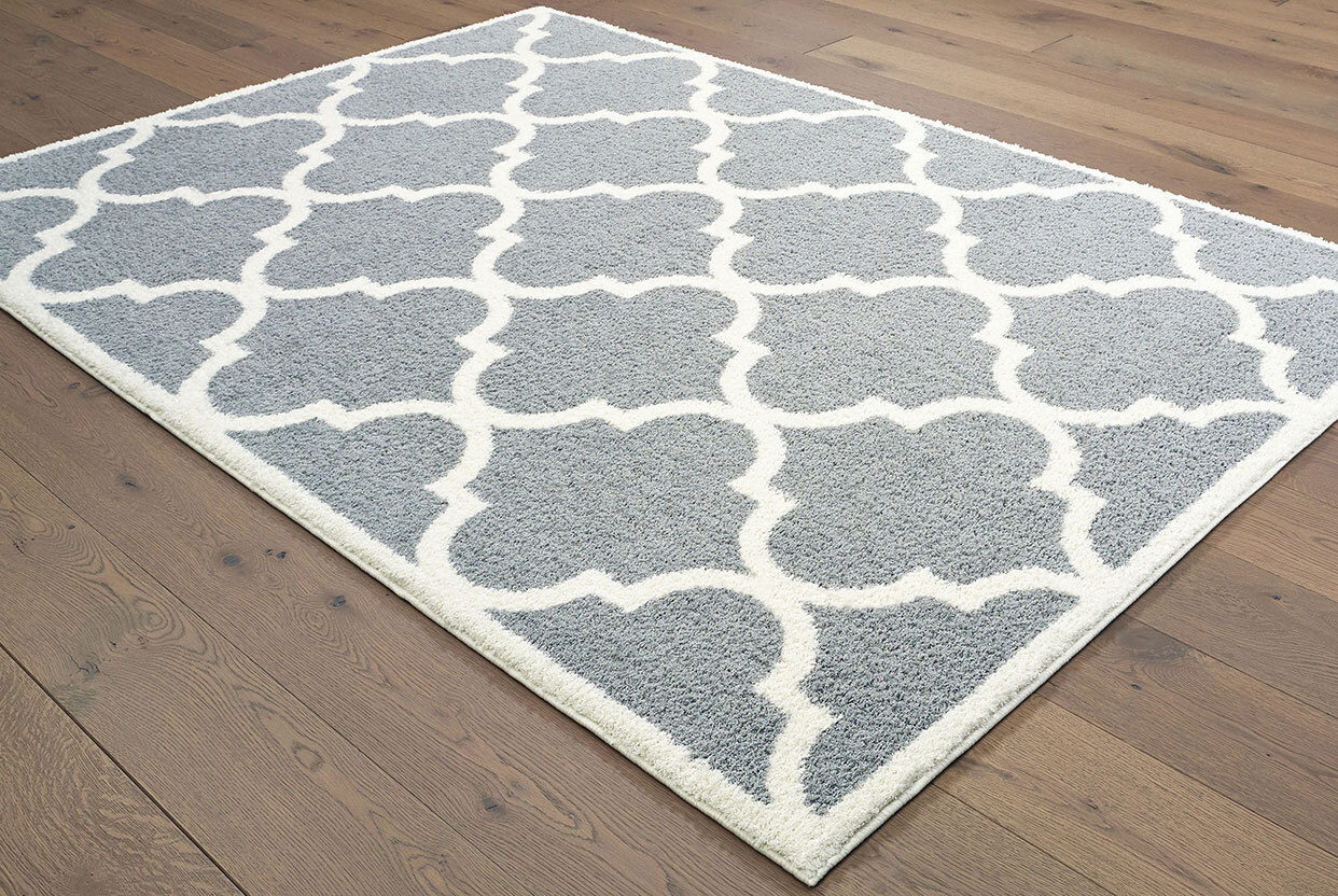 Large View Sofia Grey Moroccan Trellis Rug