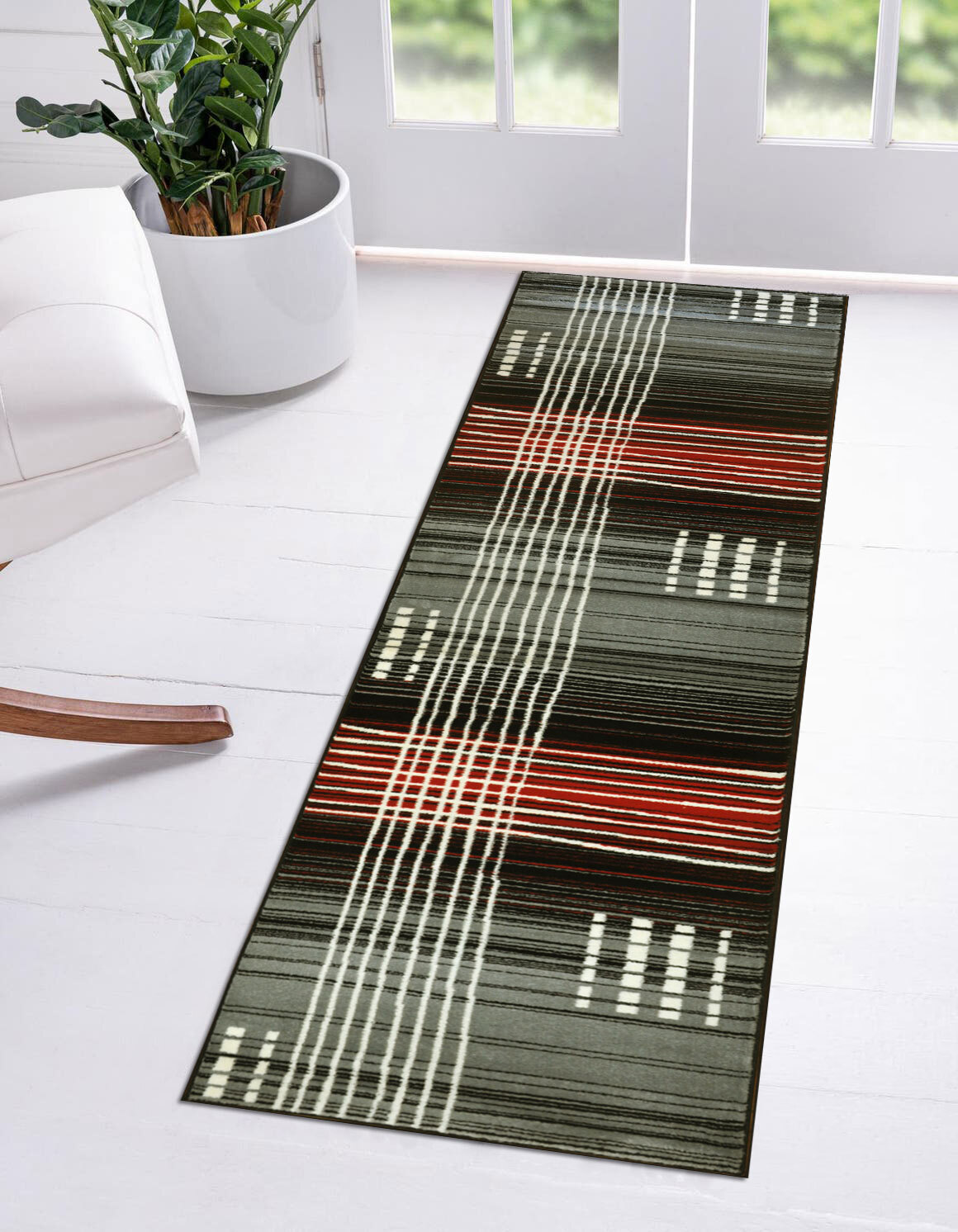 Large View Sky Modern Striped Rug