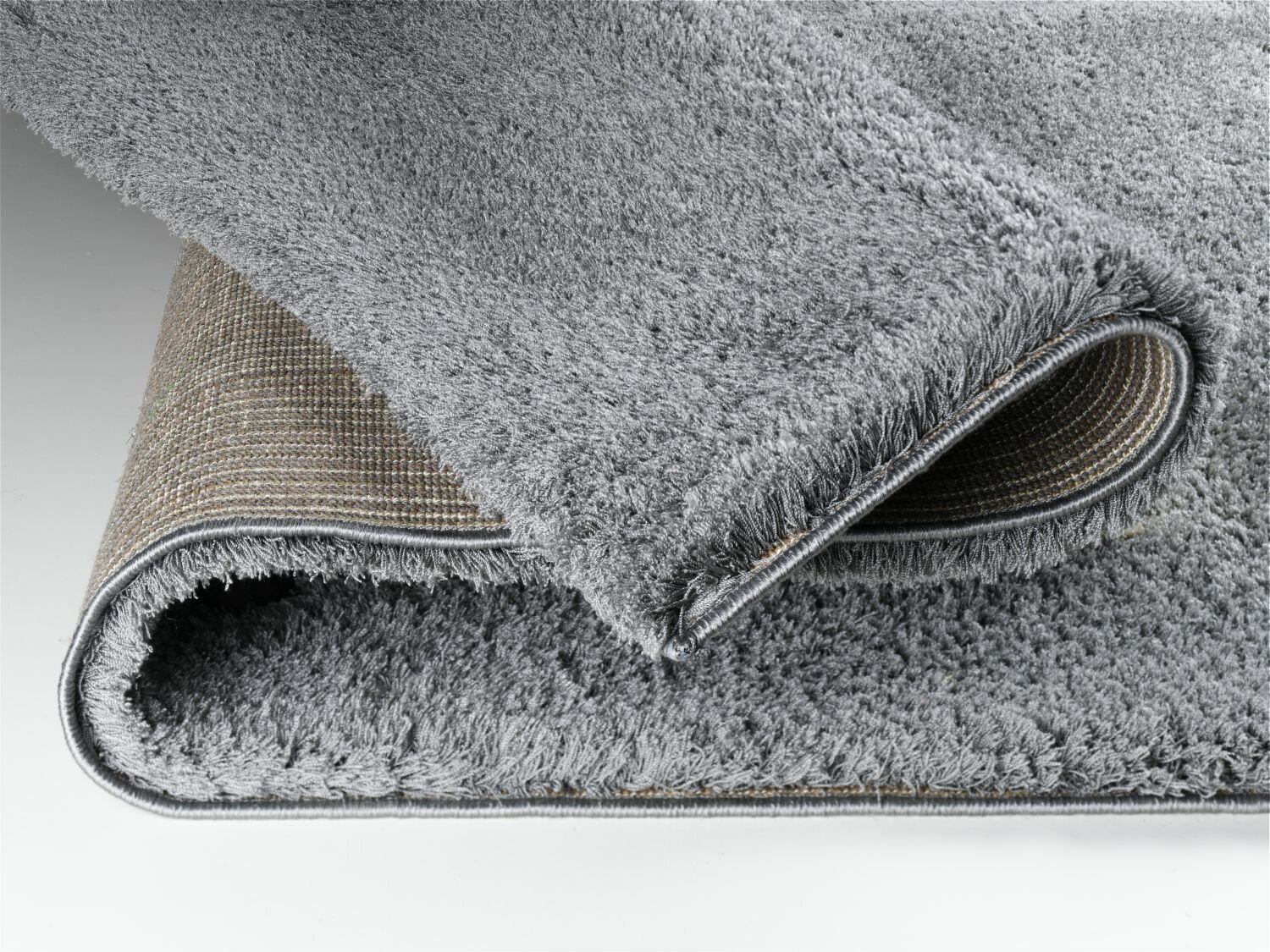 Silky Plain Grey Thick Shaggy Rug