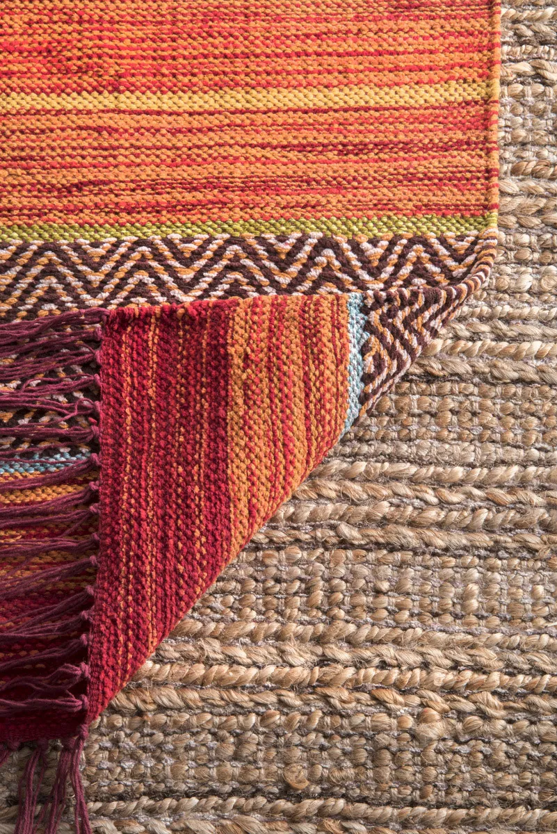 Tami Red Striped Flatweave Rug