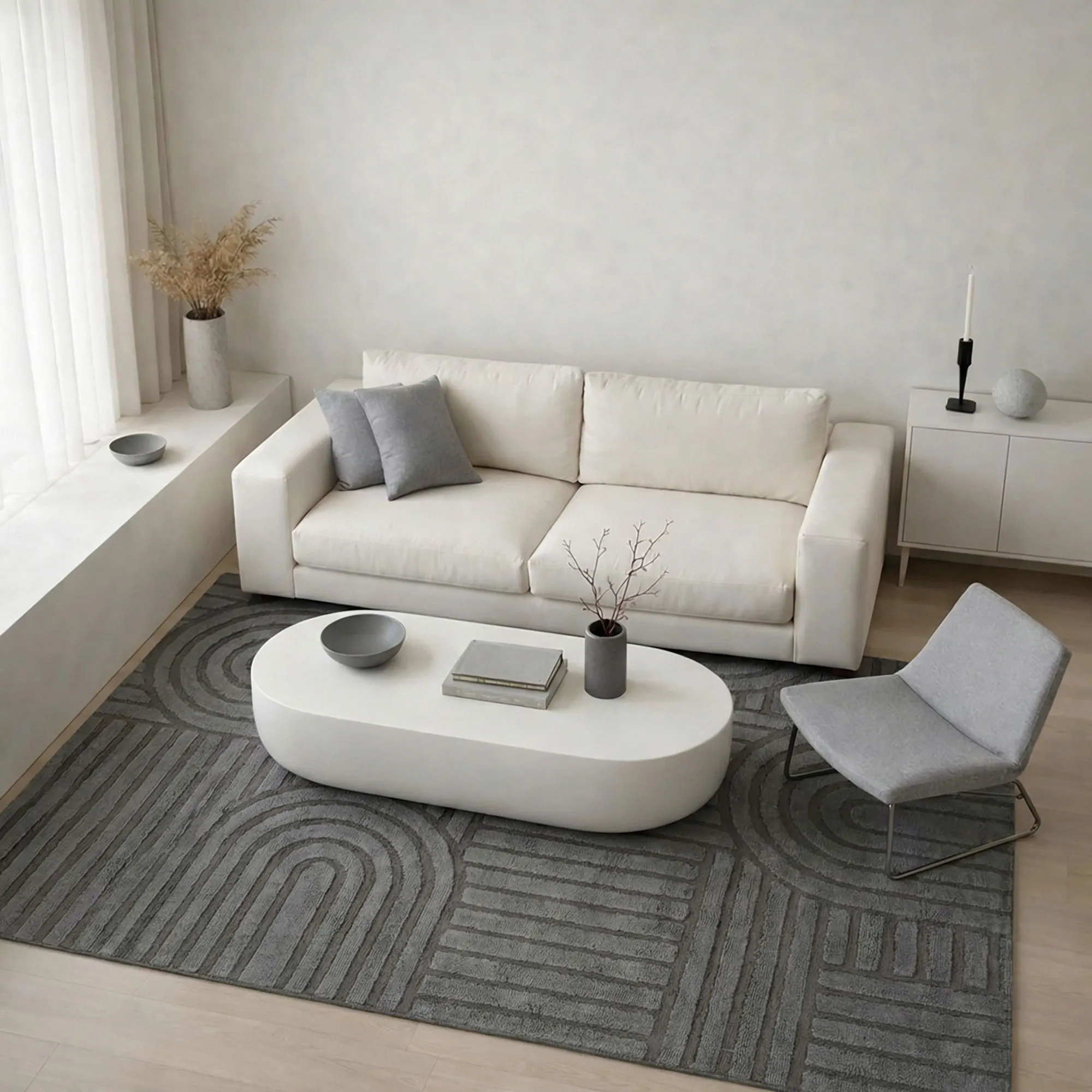 Viper Dark Grey Modern Arch Rug