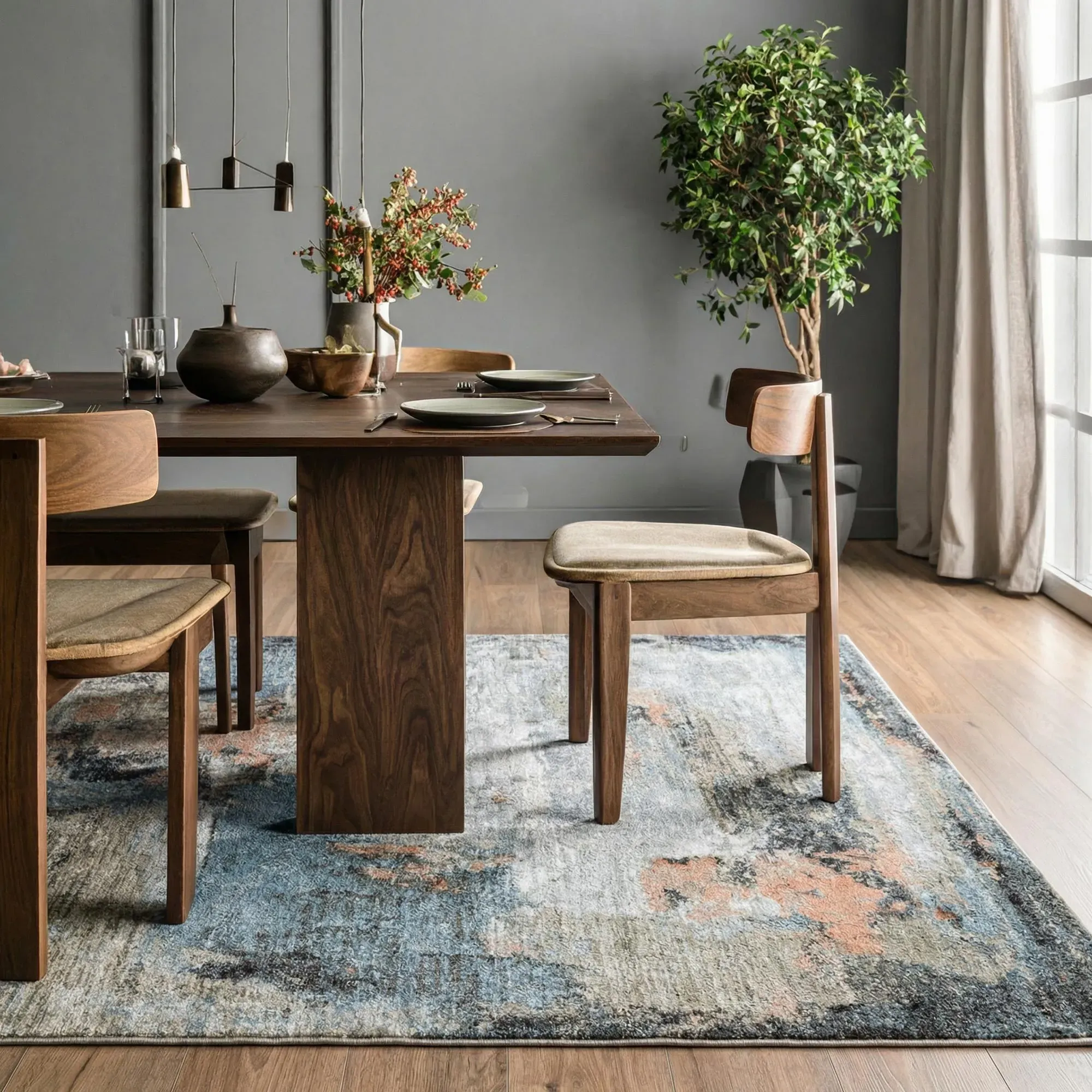 Vivid Modern Abstract Rug
