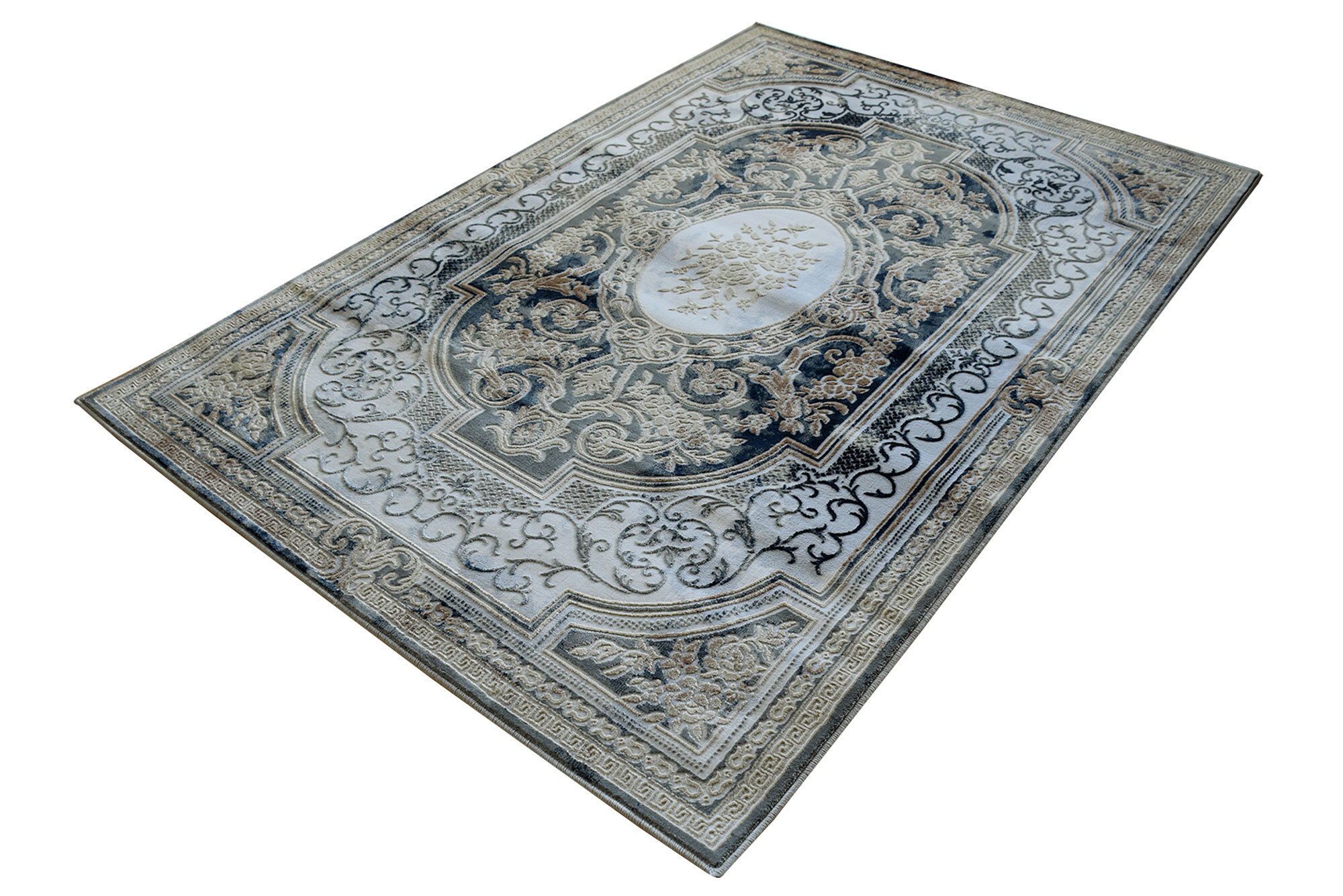 Large View Valentino Black French Floral Rug