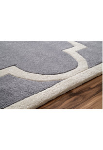 Mia Grey Hand Carved Trellis Rug