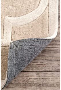 Mia Beige Hand Carved Trellis Rug