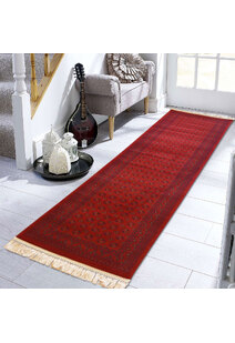 Red Afghan Tribal Geometric Rug