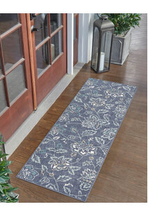 Ambient Blue Floral Outdoor Rug