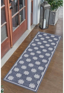Ambient Navy Floral Rug AO339-B