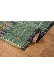 Aperto Green Tribal Pattern Rug