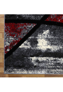 Aria Red Modern Abstract Rug