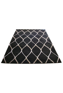 Bonnie Modern Black Trellis Rug